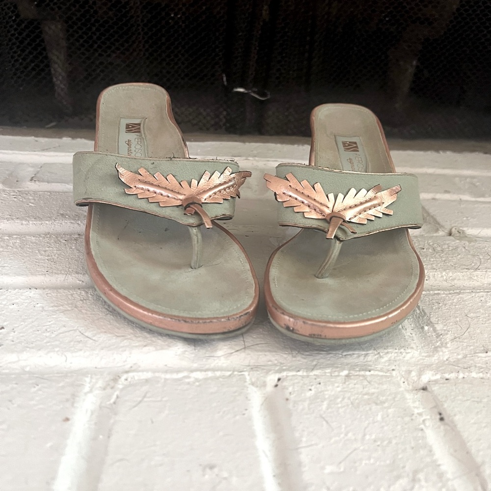Mint and rose gold heels